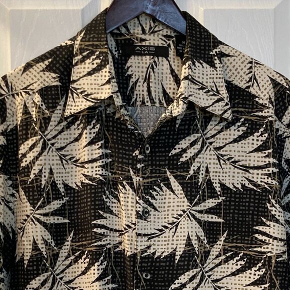 Axis LA Hawaiian 100% Silk Short Sleeve Button Down Shirt Size Medium - Picture 2 of 7